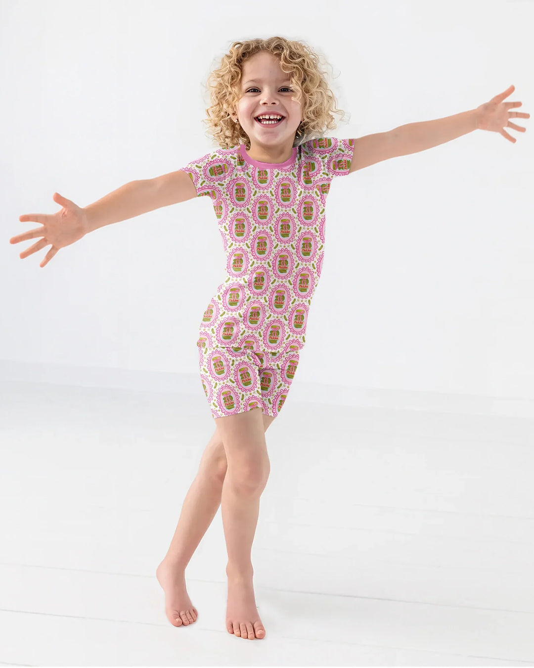 Pickle Coquette Bamboo Two Piece Short Sleeve Shorts Pajama Set