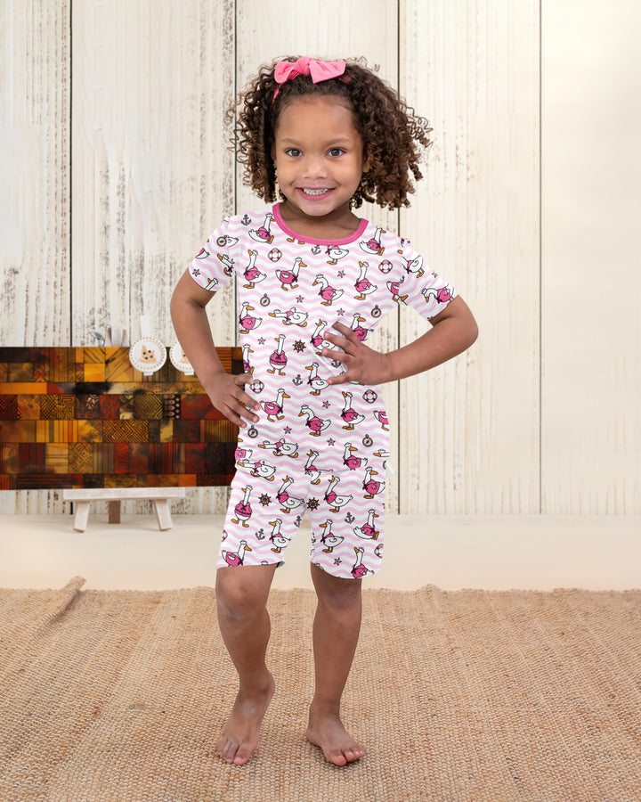 Silly Goose Sailor Bamboo Two Piece Short Sleeve Shorts Pajama Set