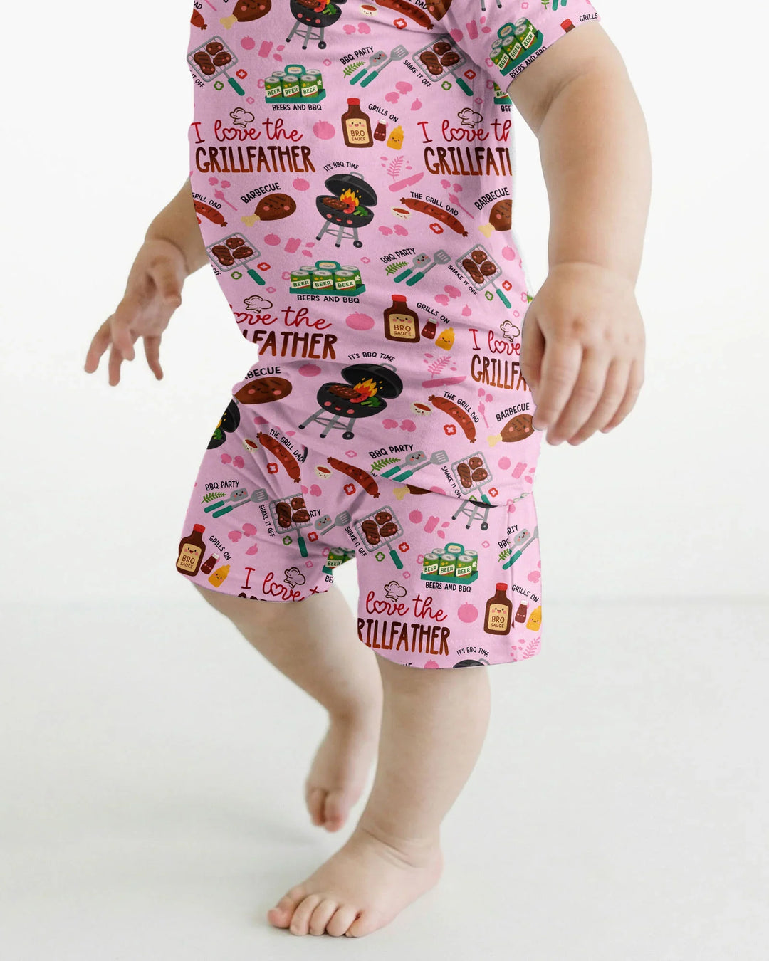 The Grill Father Family Matching Bamboo Two Piece Short Sleeve Shorts Pajama Set