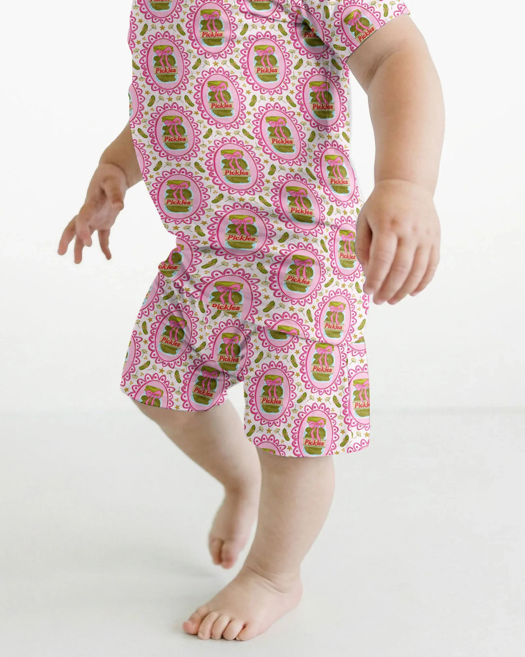 Pickle Coquette Bamboo Two Piece Short Sleeve Shorts Pajama Set