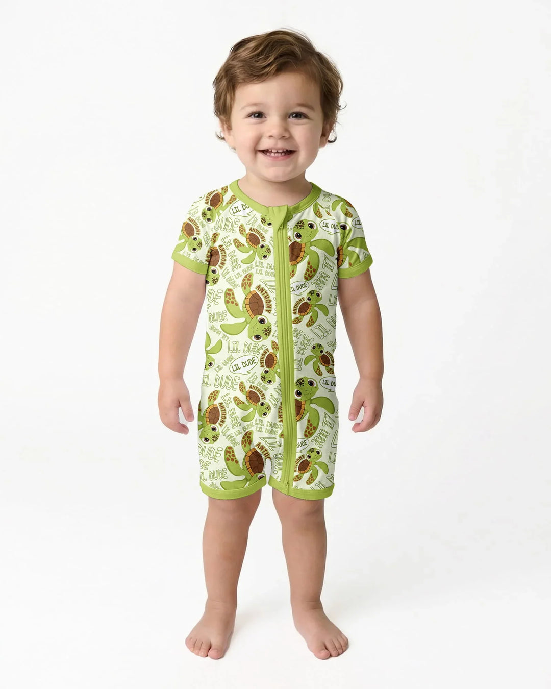 Custom Name Version Father and Son Turtle Bamboo Shorty Zippy