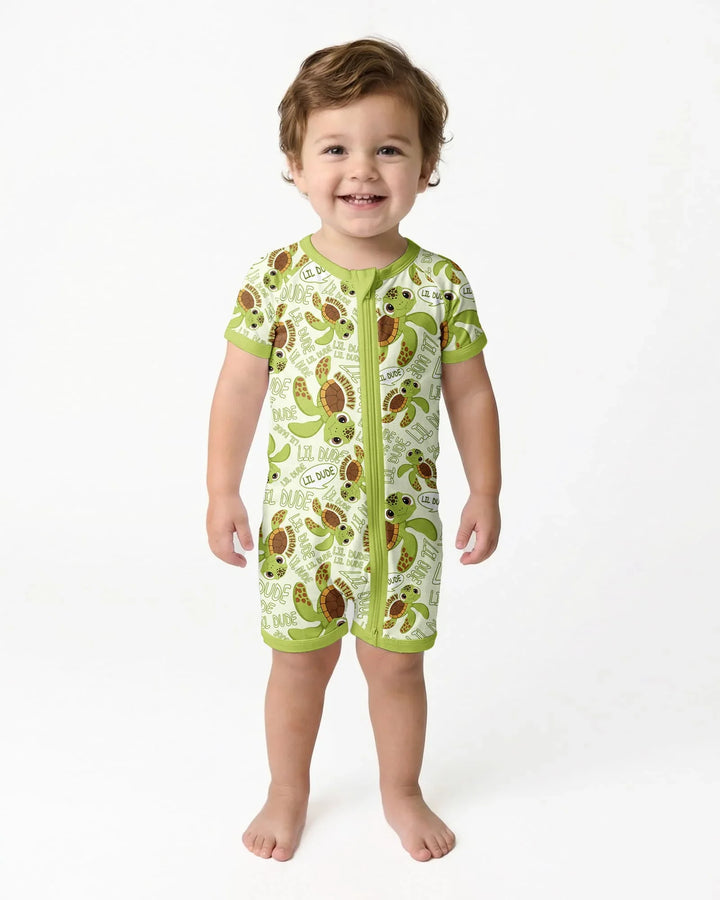 Custom Name Version Father and Son Turtle Bamboo Shorty Zippy