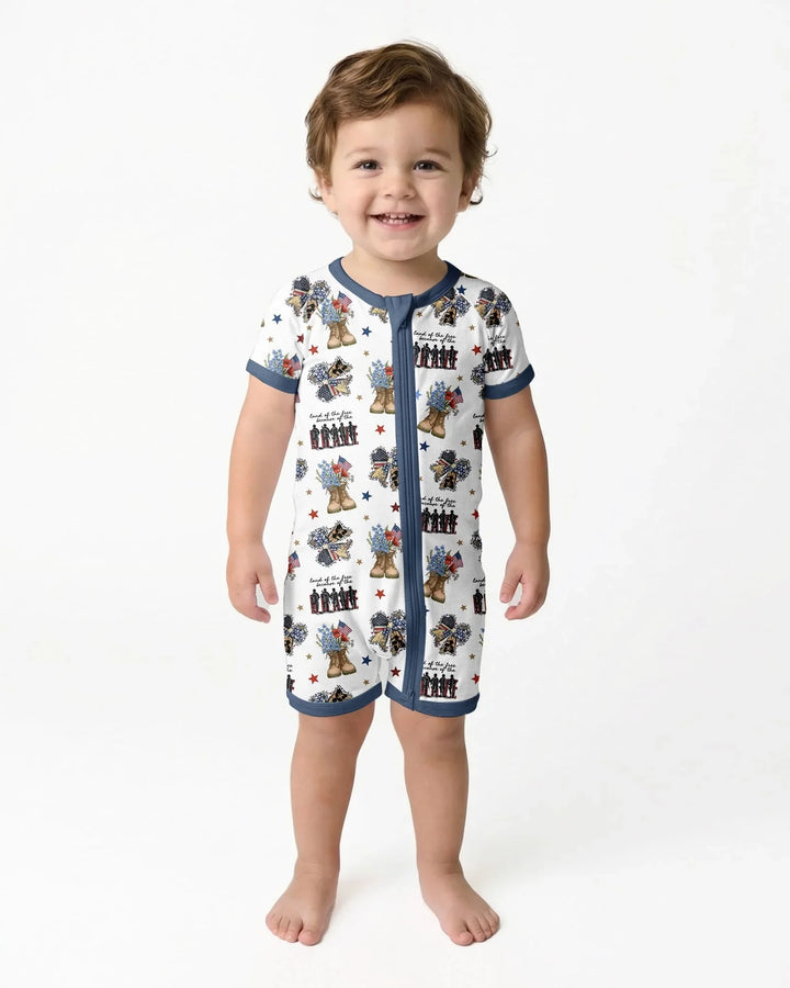Honor the Brave Family Matching Bamboo Shorty Zippy