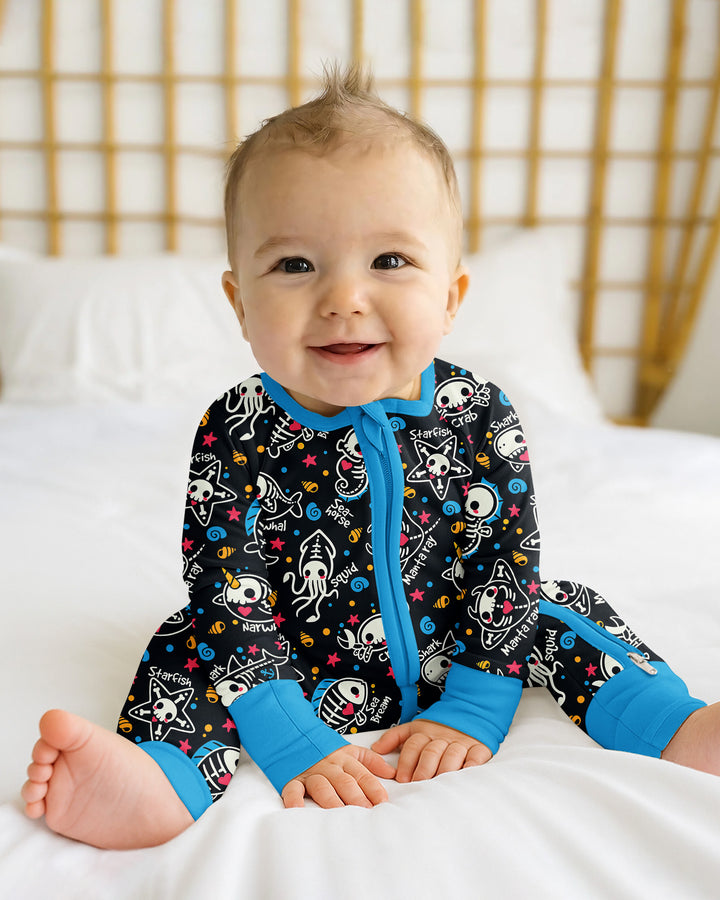 Kawaii Skeleton Ocean Animals Bamboo Convertible Zippy