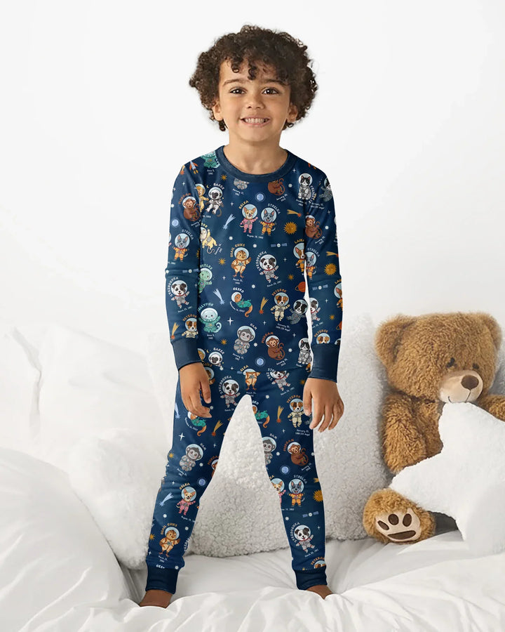 Animal Astronauts Bamboo Two Piece Long Sleeve Pajama Set