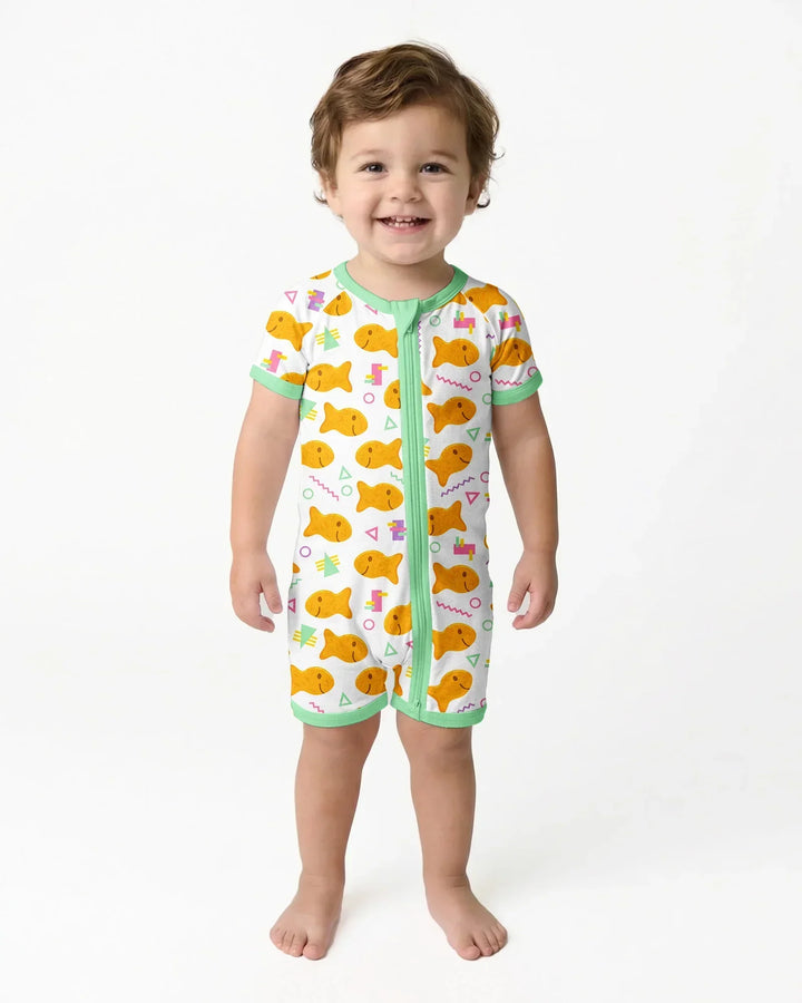 Cheesy Fishies Family Matching Bamboo Shorty Zippy