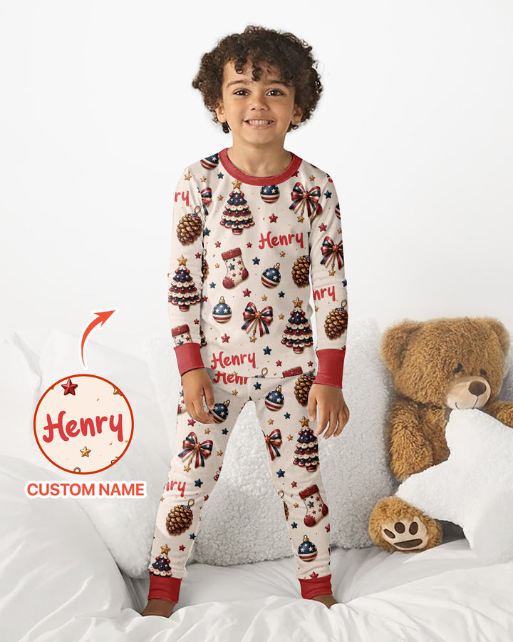 Proud Of American Baby Bamboo Two Piece Long Sleeve Pajama Set