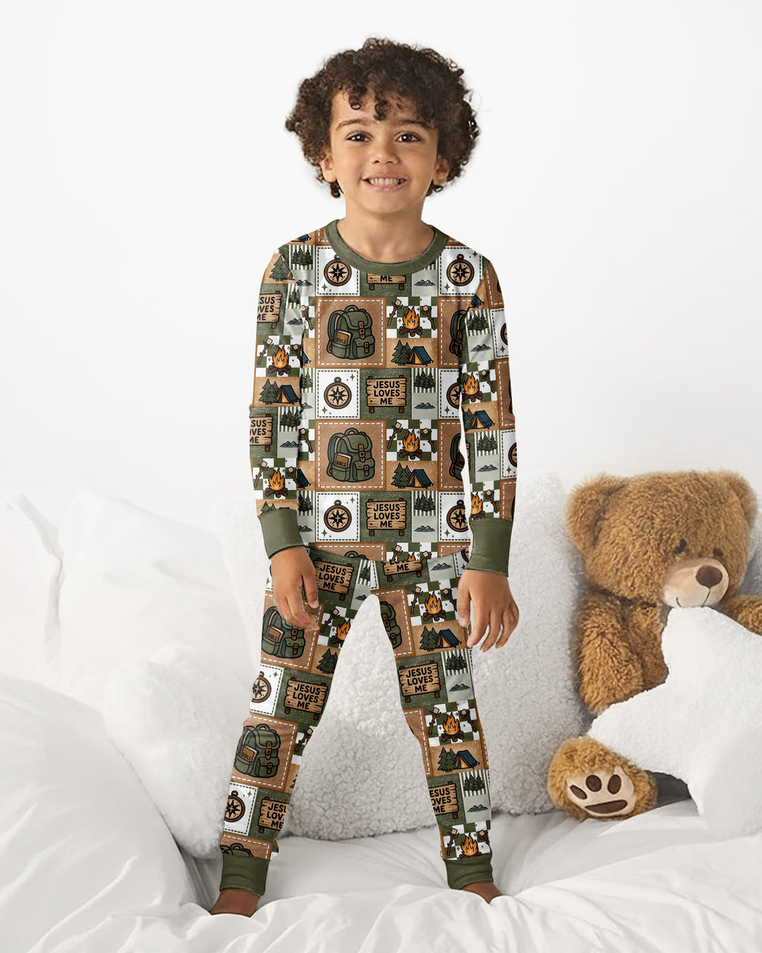 Template Bamboo Two Piece Long Sleeve Pyjamas Set
