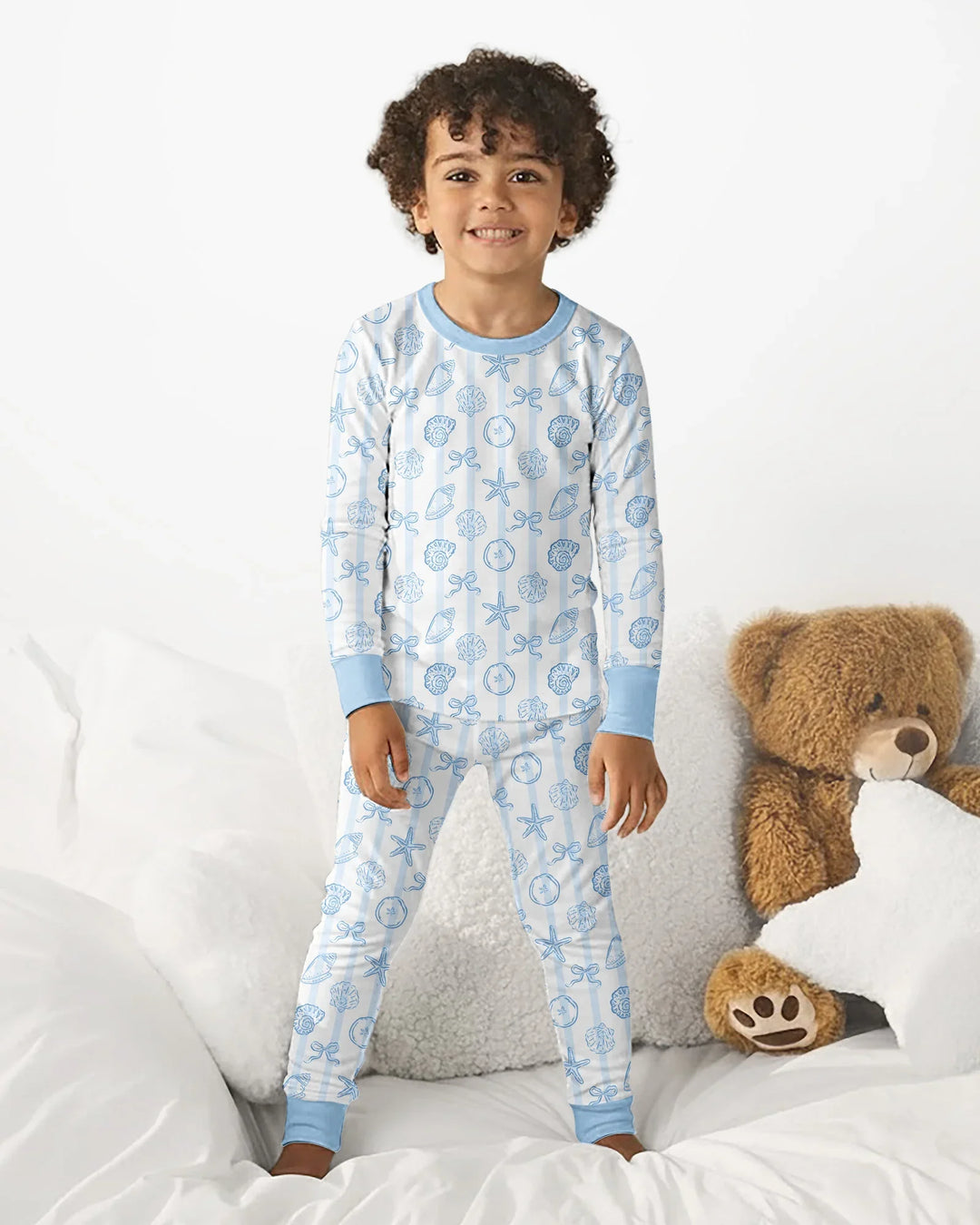 Coastal Keepsakes Family Matching Bamboo Two Piece Long Sleeve Pajama Set