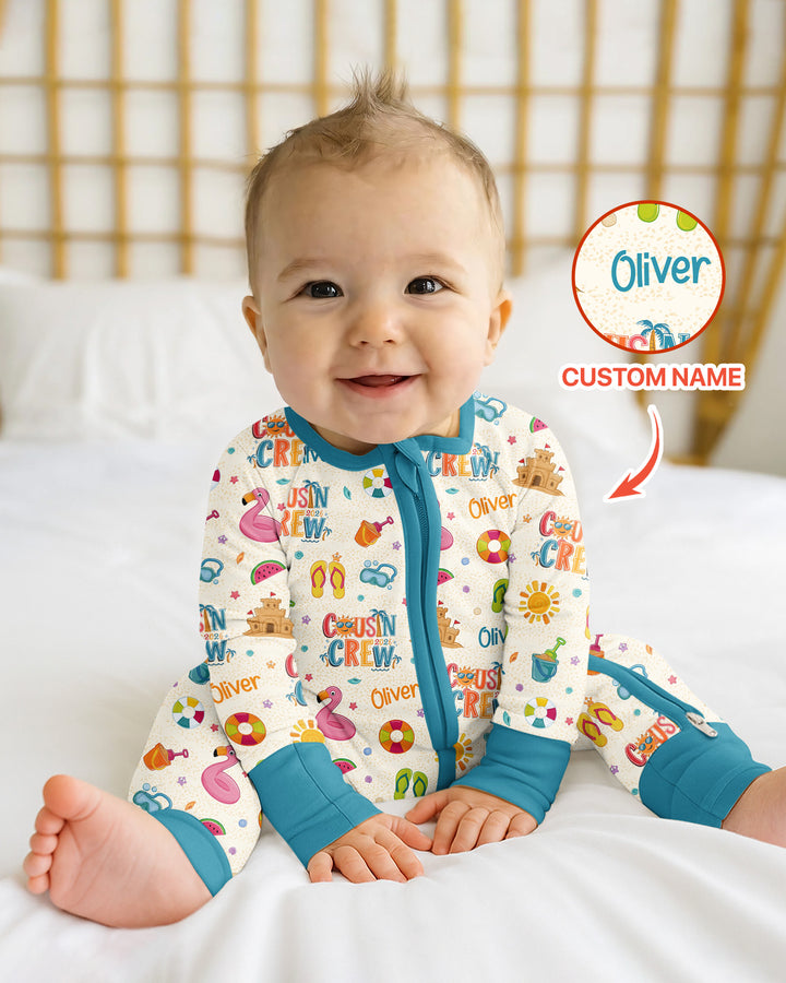 Custom Name Summer 2026 Cousin Crew Bamboo Convertible Zippy