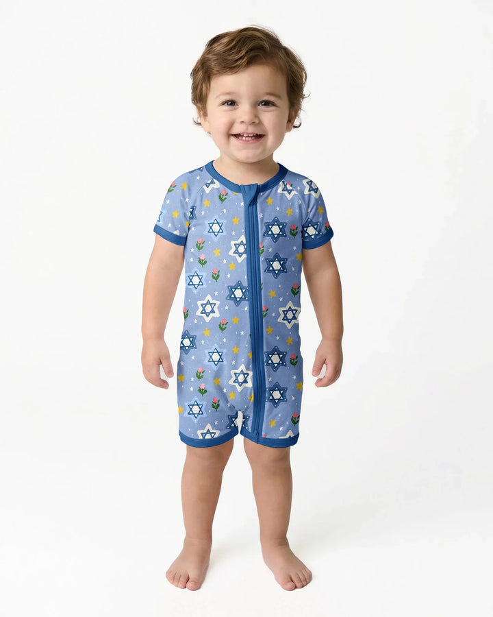 Starry Bloom Blessings Family Matching Bamboo Shorty Zippy