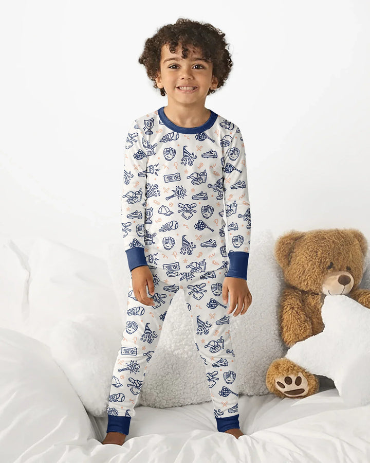 Ballpark Bash Bamboo Two Piece Long Sleeve Pajama Set