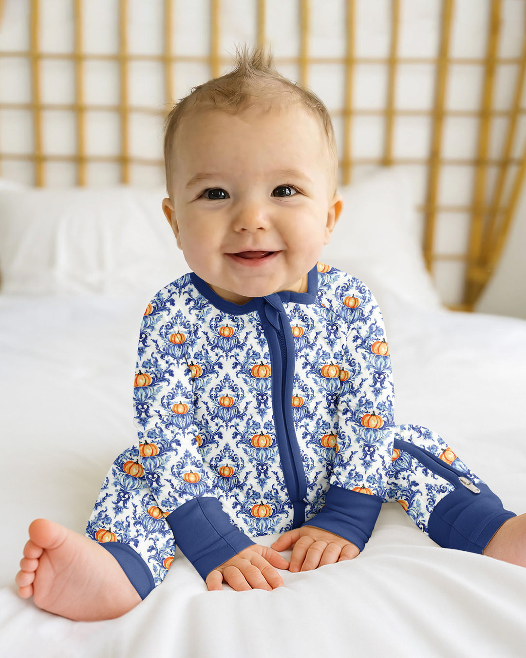 Pumpkin Toile Family Matching Bamboo Convertible Zippy