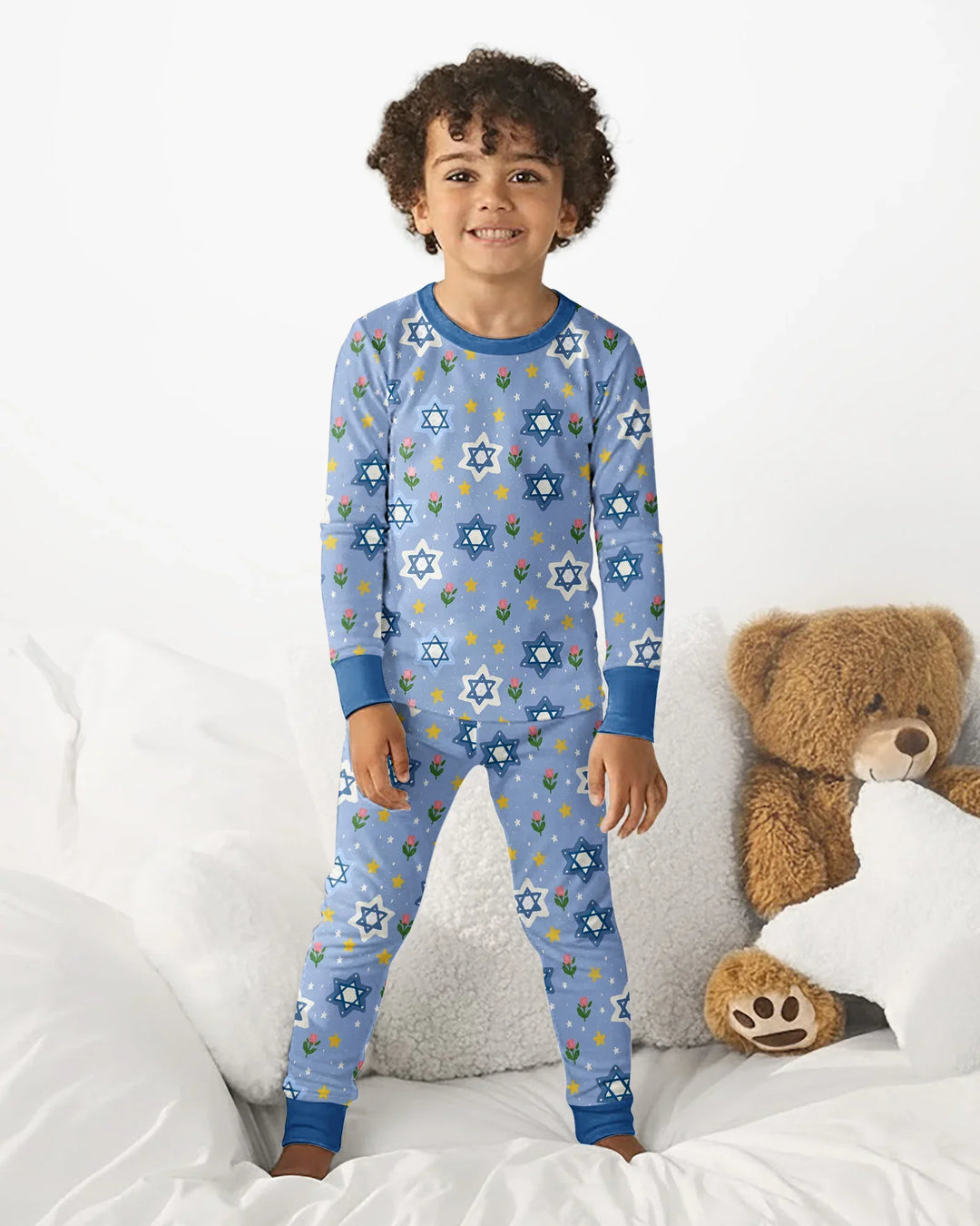 Starry Bloom Blessings Family Matching Bamboo Two Piece Long Sleeve Pajama Set