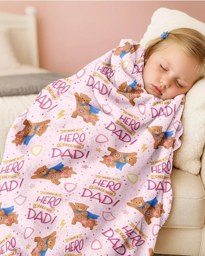 I Have A Hero Daddy & Me Matching Bamboo Blanket