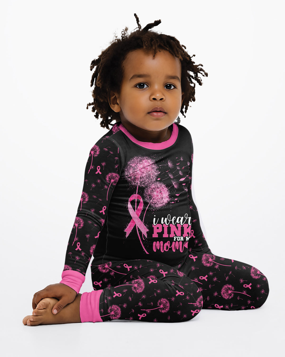 Dandelion Pink For Mom Bamboo Two Piece Long Sleeve Pajama Set