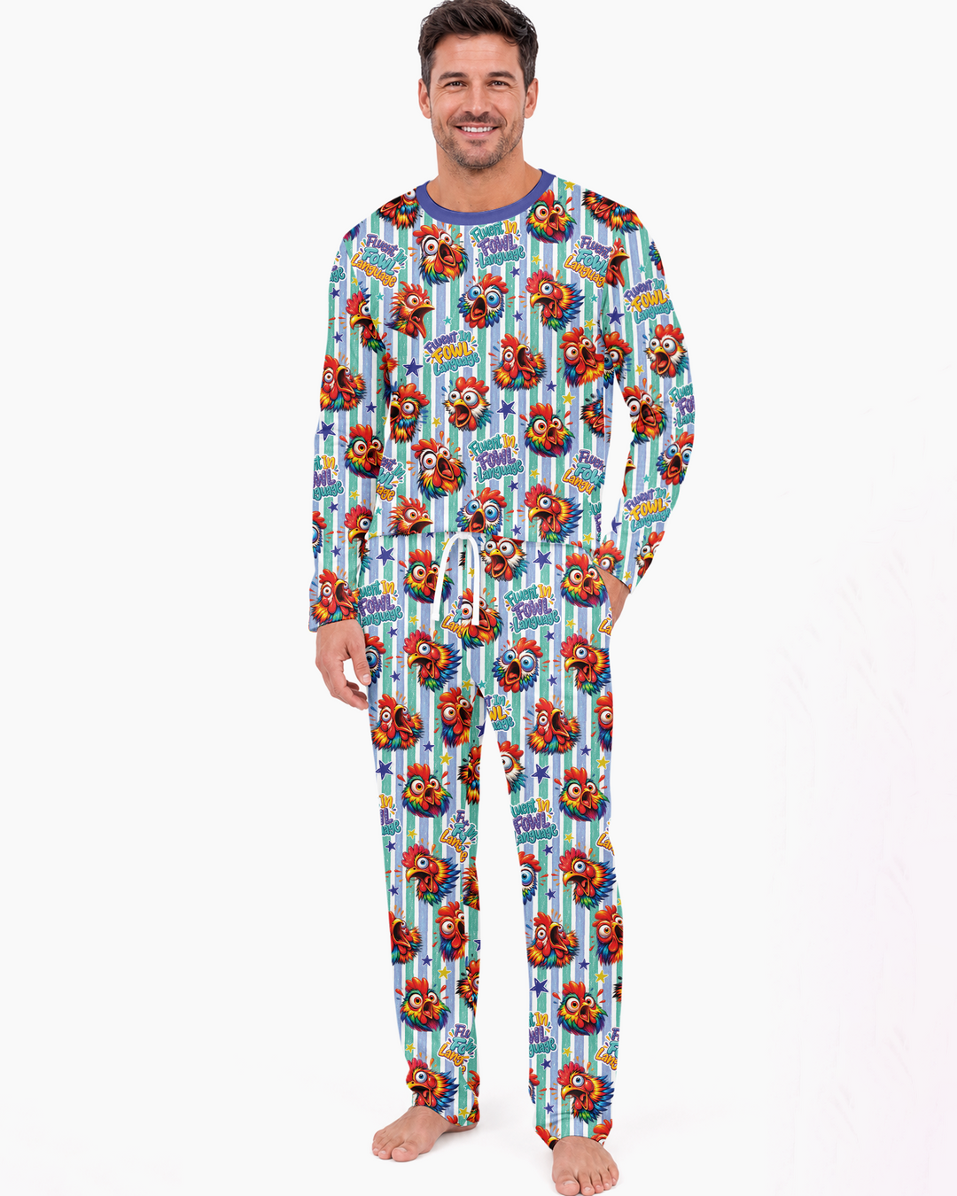 Fluent In Fowl Language Bamboo Men's Pajama Set