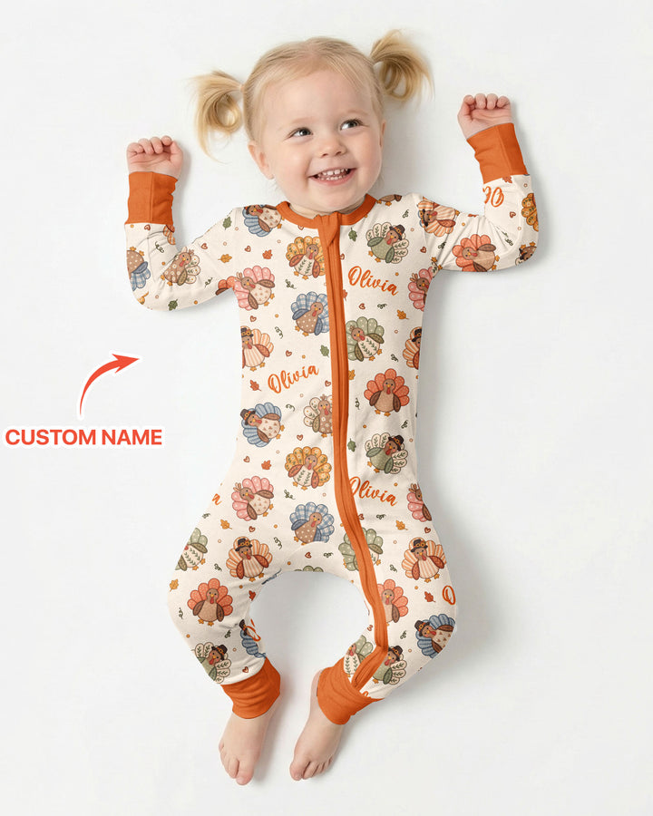 Custom Name Boho Turkey Bamboo Convertible Zippy