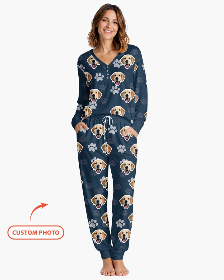 Personalized Dog & Cat Photo Bamboo Women Pajama Set