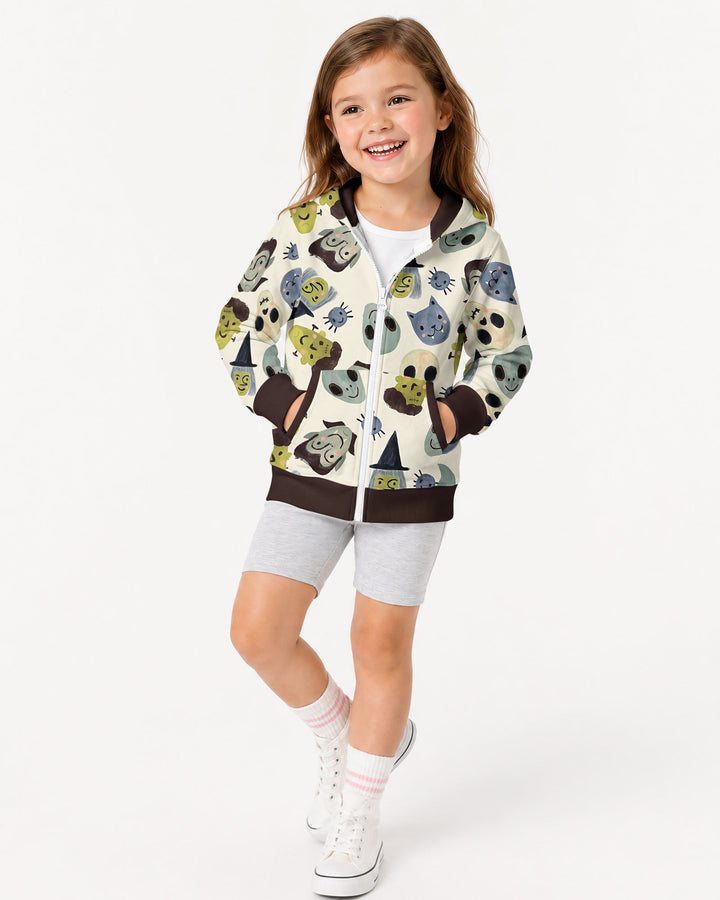Halloween Face Bamboo Zip Hoodie