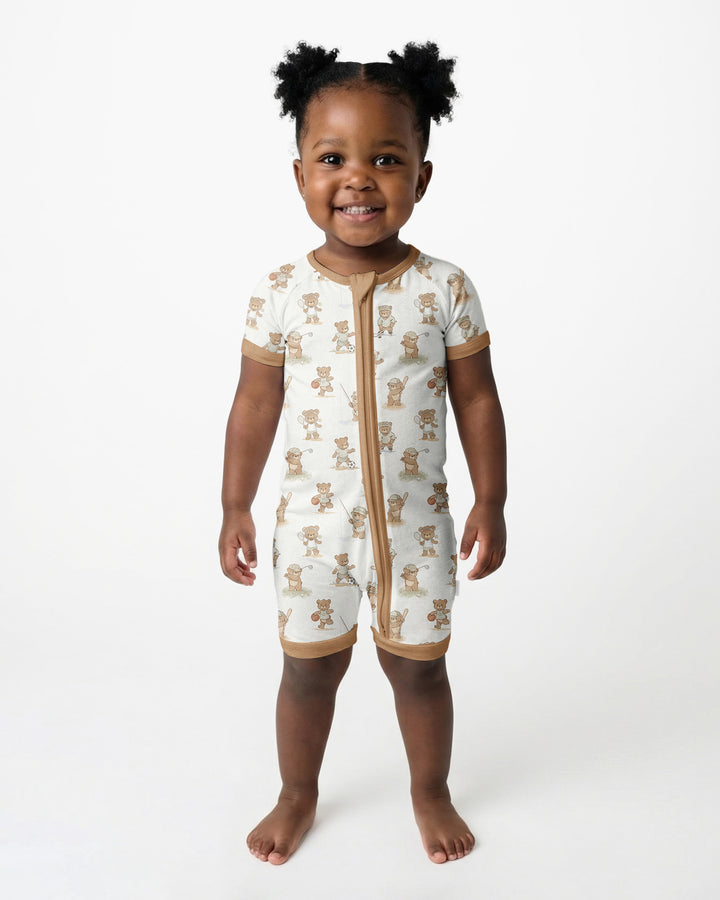 Little Sports Bears Bamboo Shorty Zippy