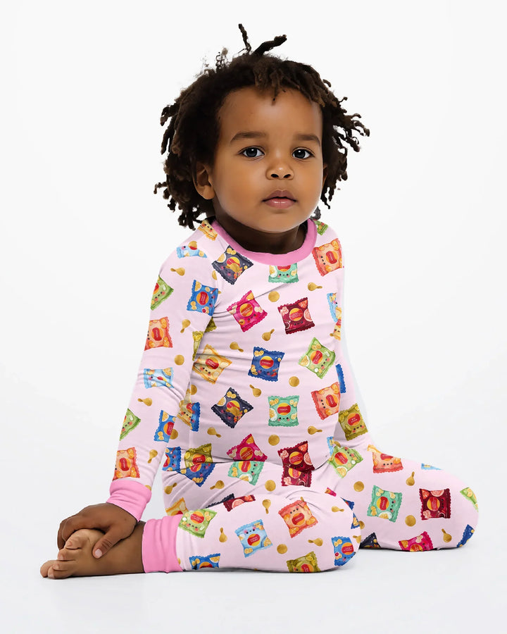 Potato Chips Bamboo Two Piece Long Sleeve Pajama Set