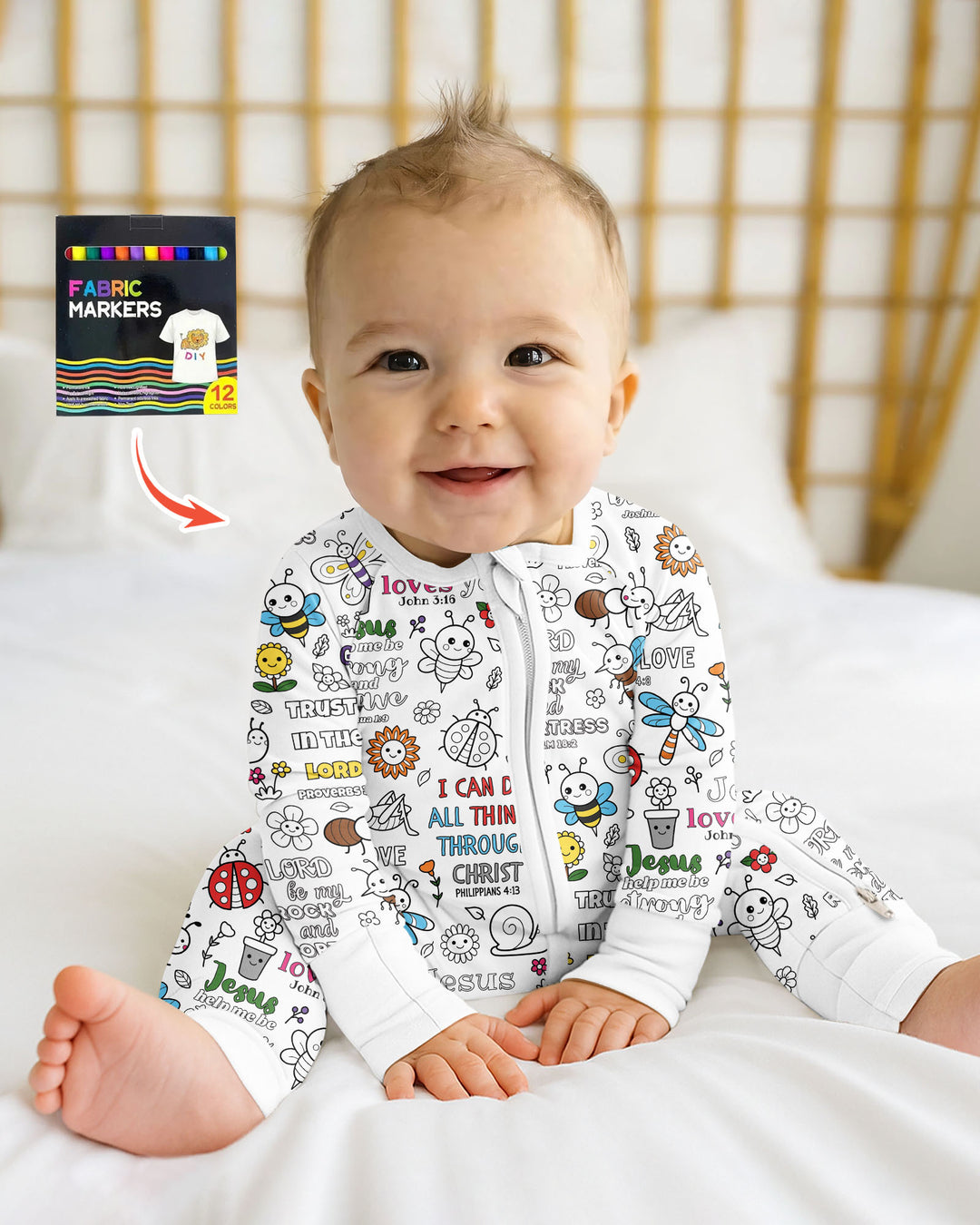 Joyful Garden Bible Verse Colorable Bamboo Convertible Zippy