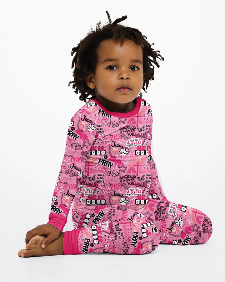 Template Bamboo Two Piece Long Sleeve Pyjamas Set