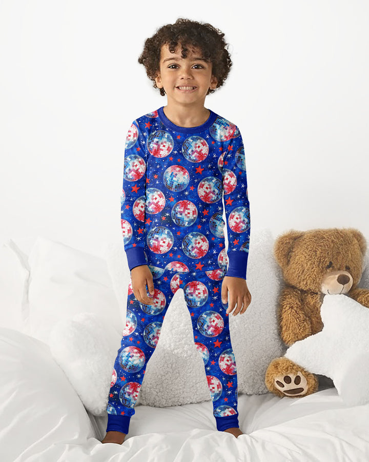 USA Disco Balls Bamboo Two Piece Long Sleeve Pajama Set