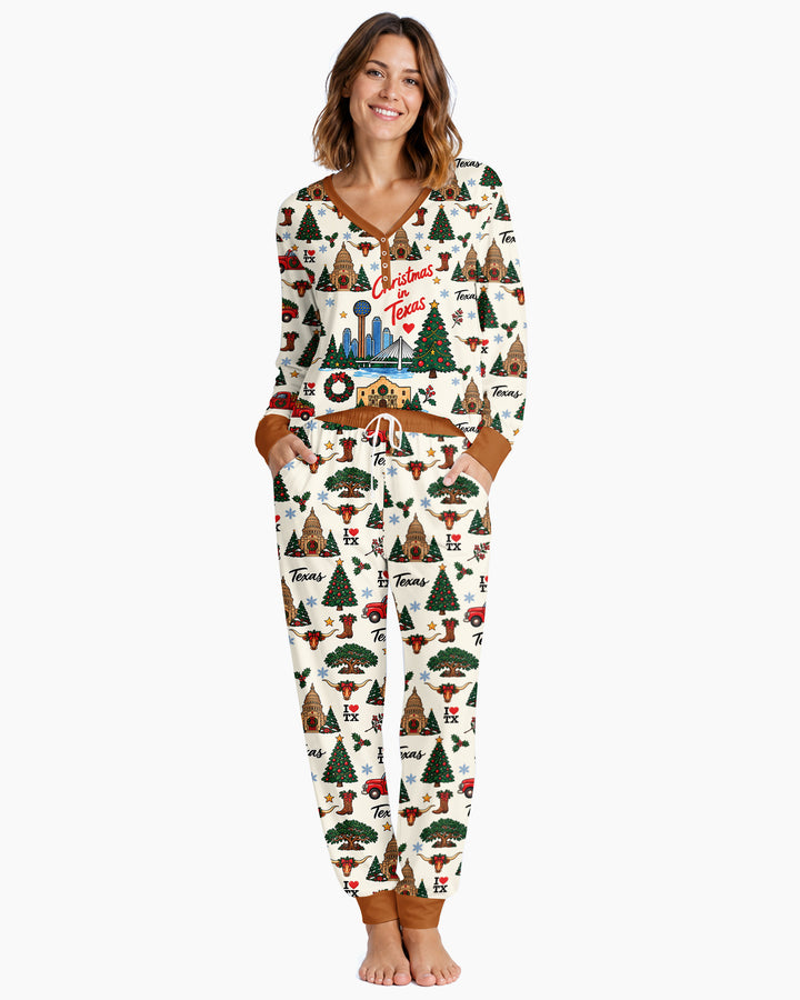 Christmas In Texas Bamboo Women Pajama Set