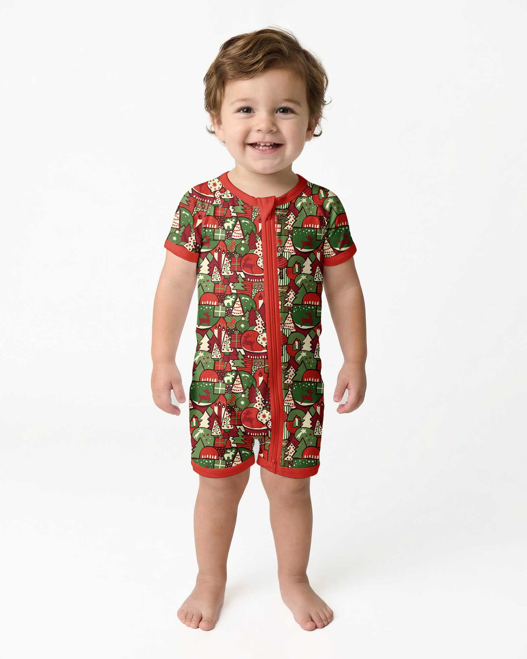 Christmas Time Mosaic Bamboo Shorty Zippy