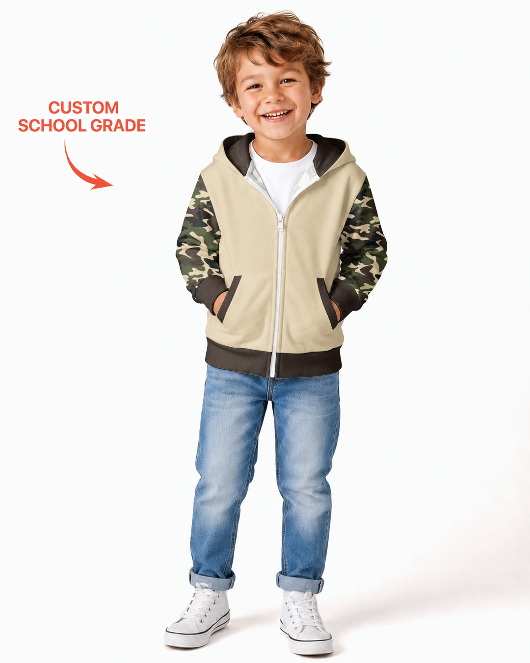 Back To School Monster Truck Dino Bamboo Zip Hoodie
