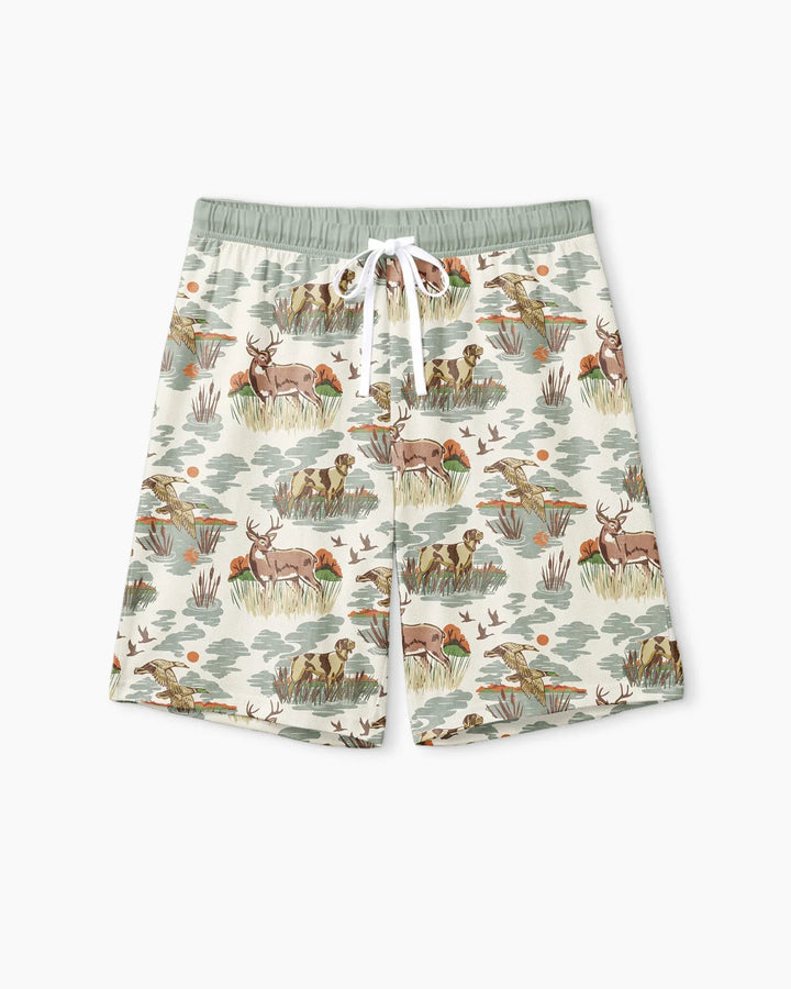 Vintage Hunting Season Daddy& Me Matching Bamboo Men Short Sleeve Short Pajama Set