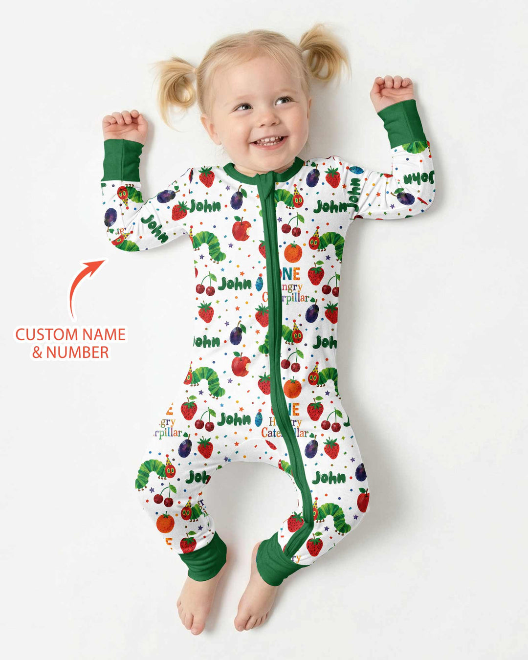 Custom Name And Age Hungry Caterpillar Bamboo Convertible Zippy