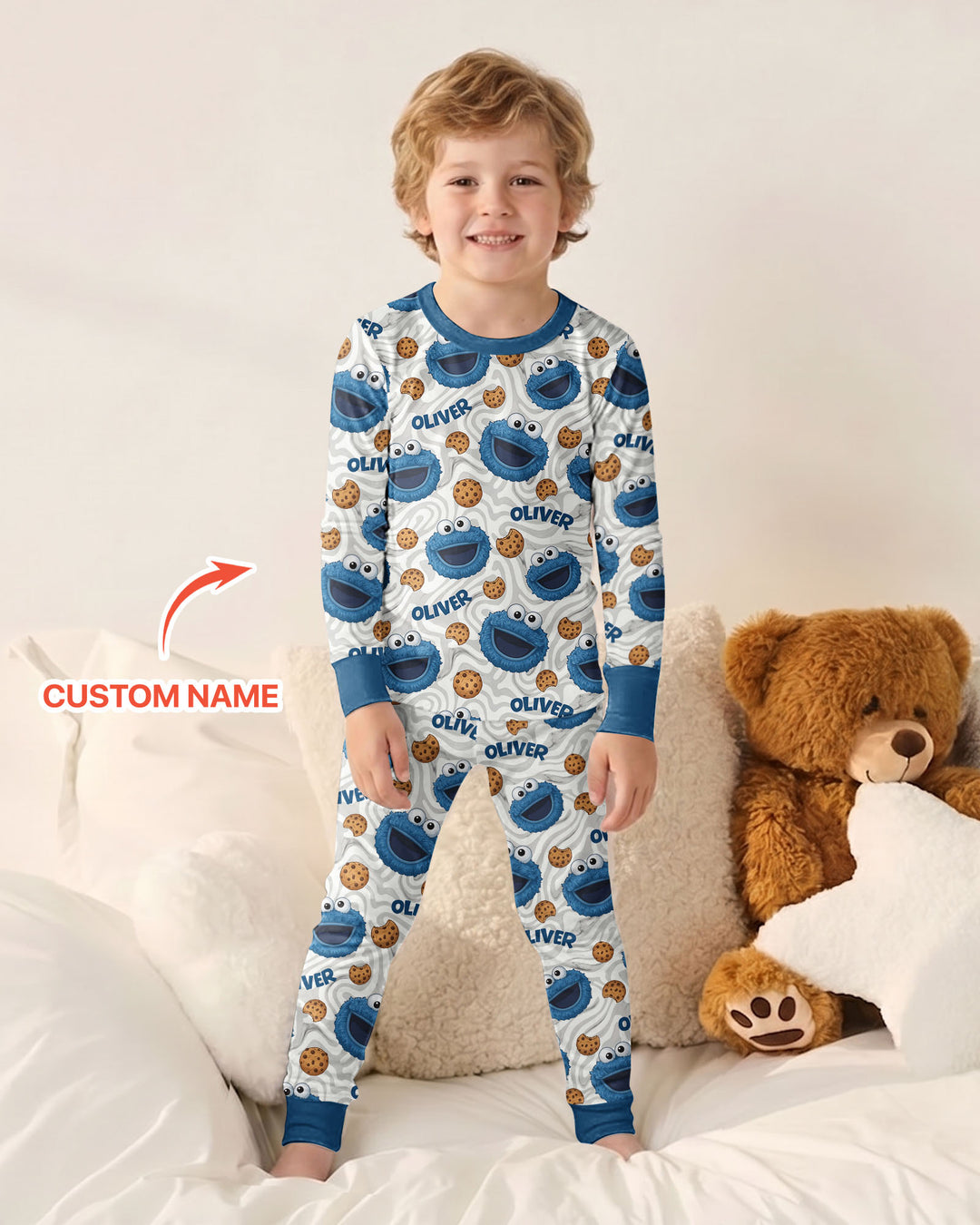 Funny Baby Cookie Bamboo Two Piece Long Sleeve Pajama Set