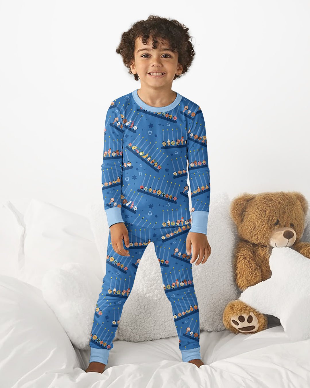Hanukkah Cozy Night Bamboo Two Piece Long Sleeve Pajama Set