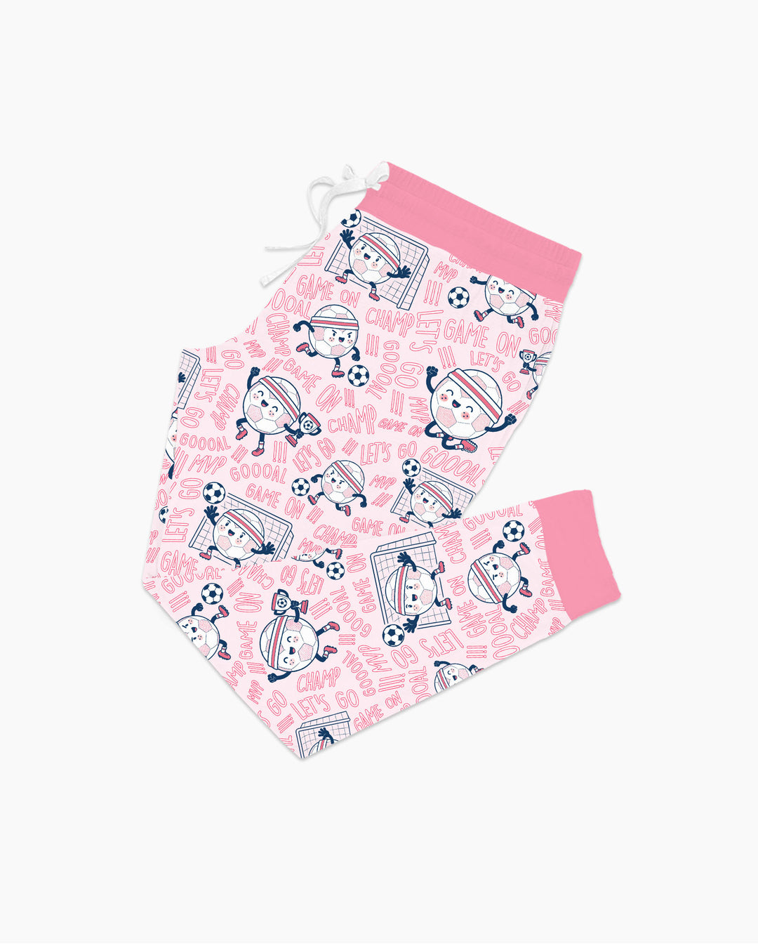 Happy Soccer Ball Family MatchingBamboo Women Pajama Set