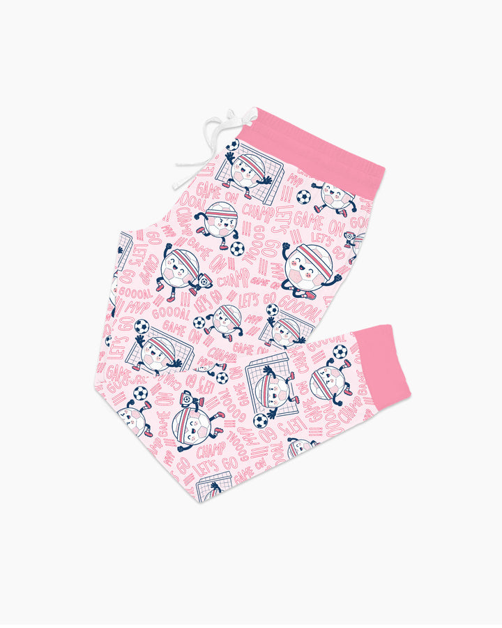 Happy Soccer Ball Family MatchingBamboo Women Pajama Set
