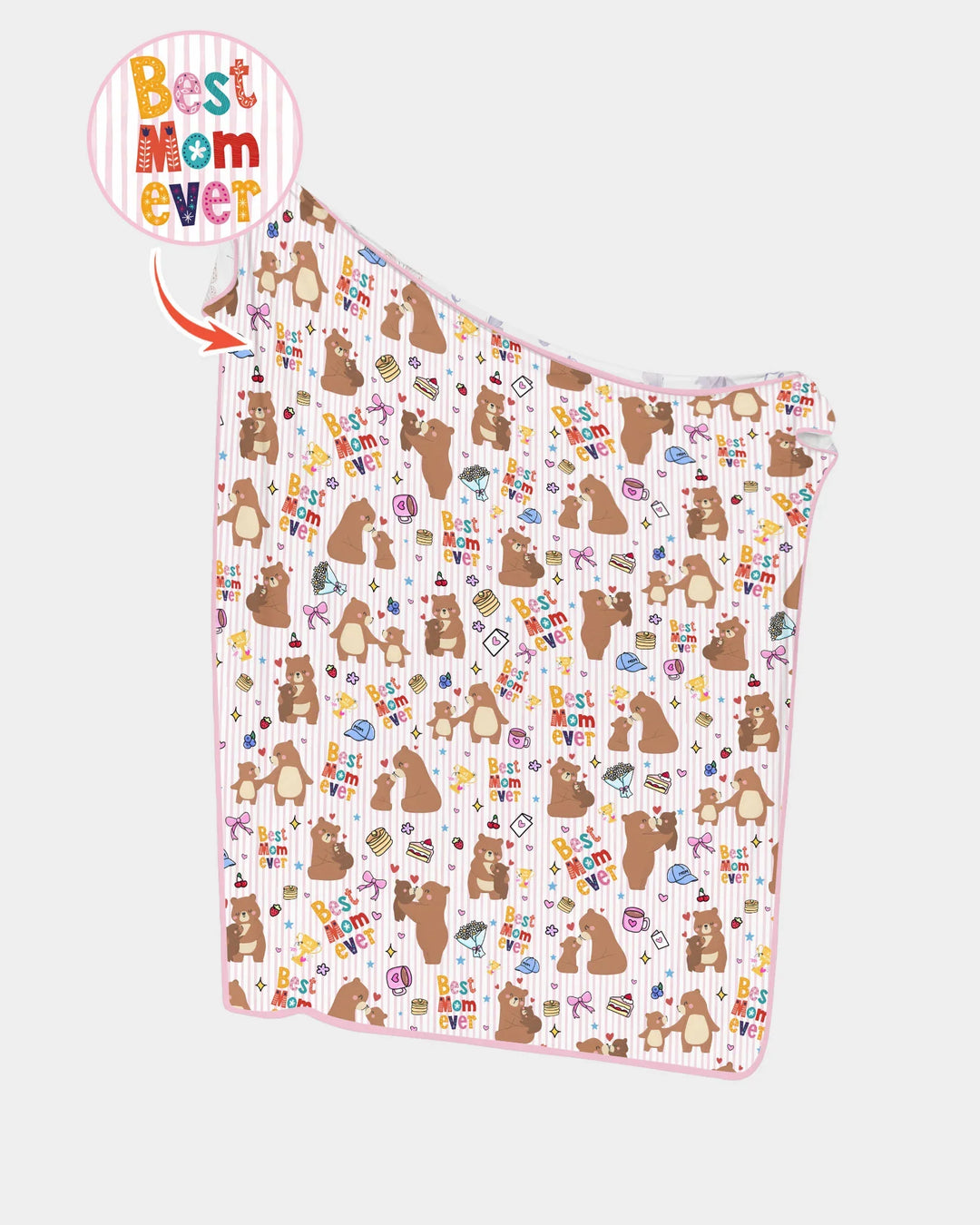 Best Mama Bear Ever Family Matching Bamboo Blanket