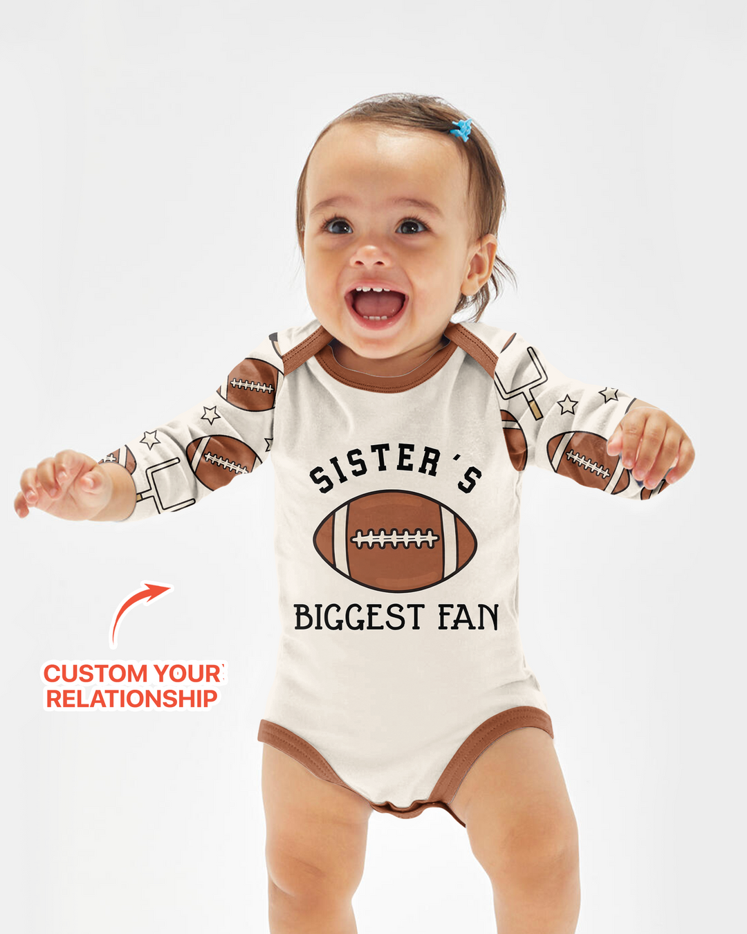 Personalized Football Brother's Biggest Fan Bamboo Bodysuit