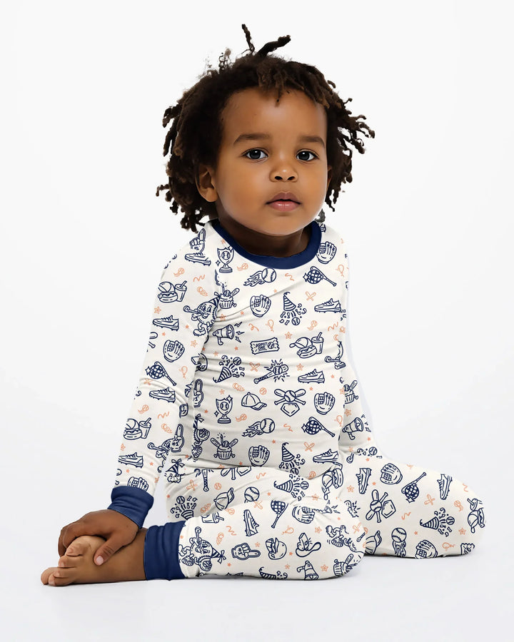 Ballpark Bash Bamboo Two Piece Long Sleeve Pajama Set