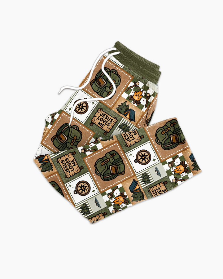 Camping Jesus Loves Me Bamboo Men's Pajama Set