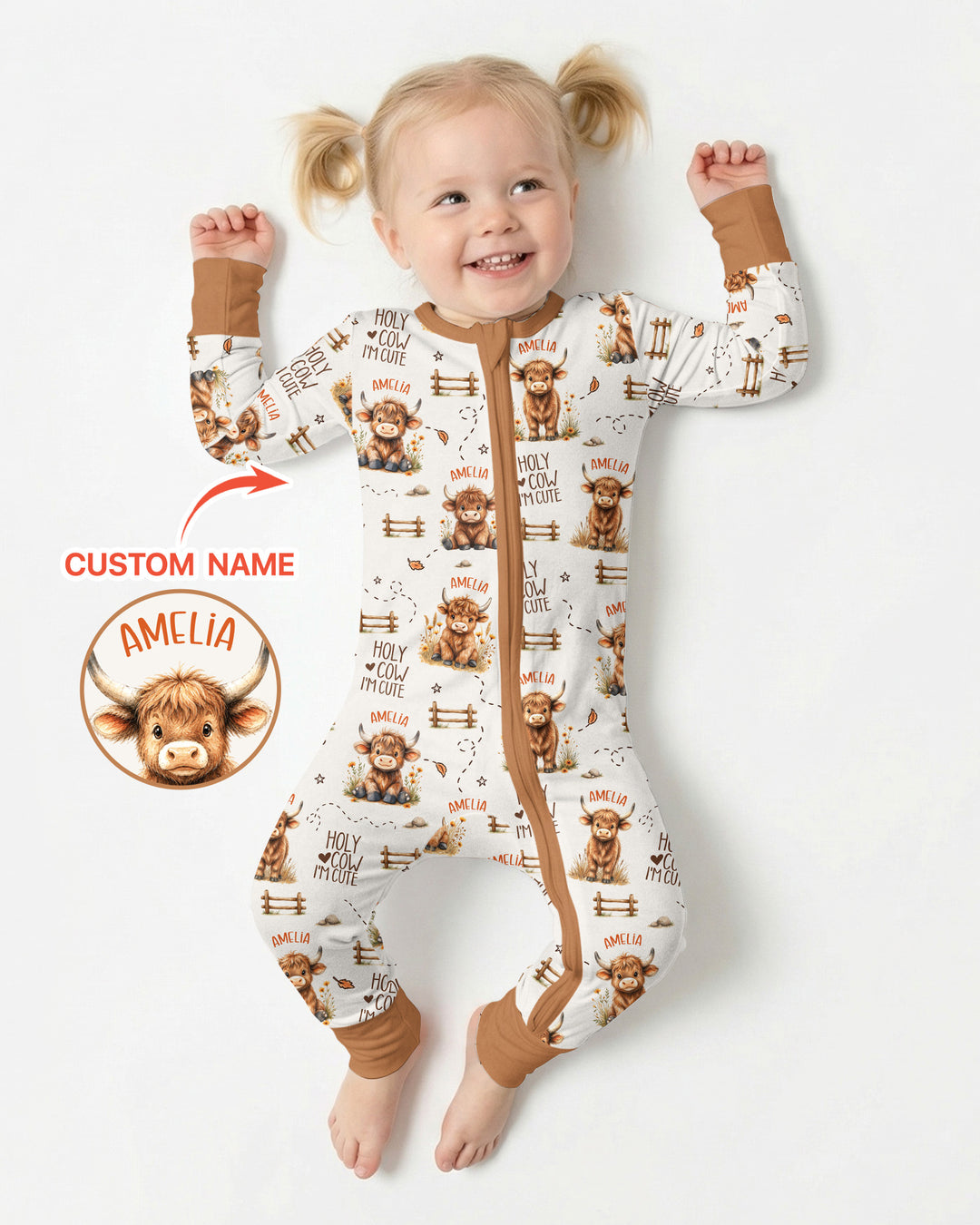Holy Cow I'm Cute Personalized Bamboo Convertible Zippy