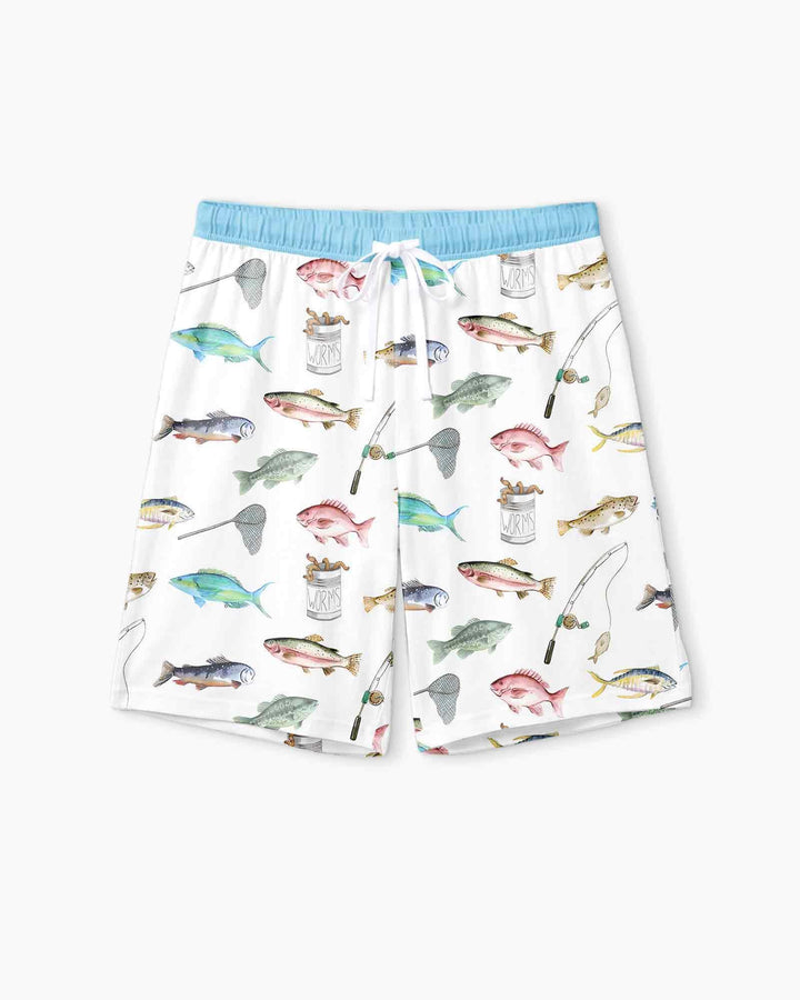 Gone Fishing Bamboo Men Short Sleeve Short Pajama Set