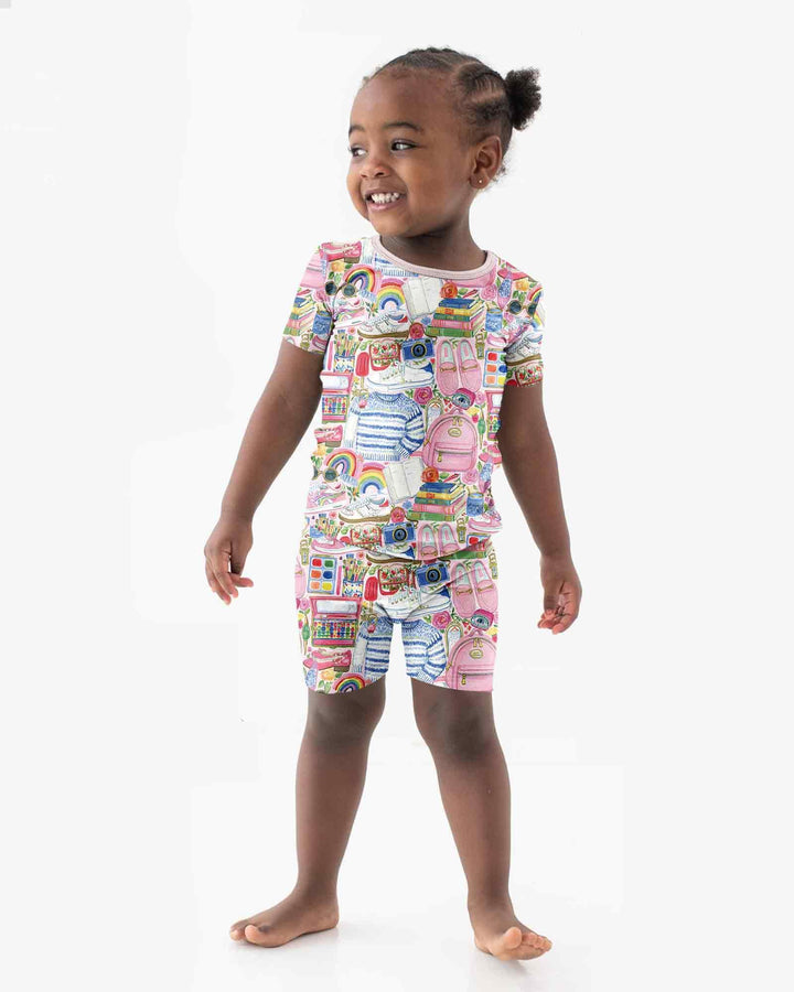 Sweet School Adventure Bamboo Women Short Sleeve Short Pajama Set
