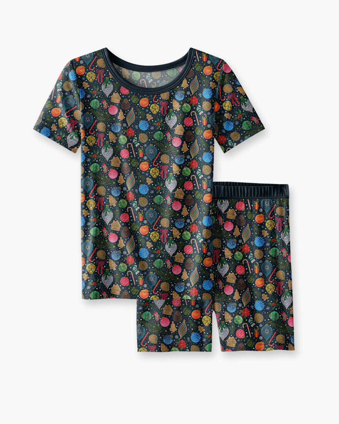 Holiday Ditsy Bamboo Two Piece Short Sleeve Shorts Pajama Set