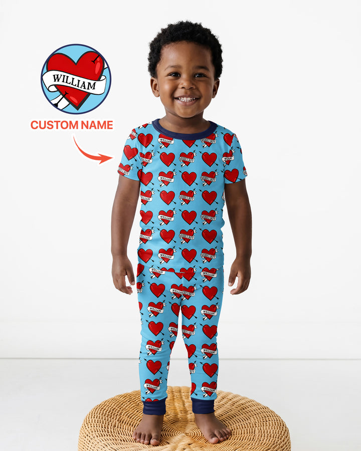 Dad's Kids Bamboo Two Piece Short Sleeve Pajama Set