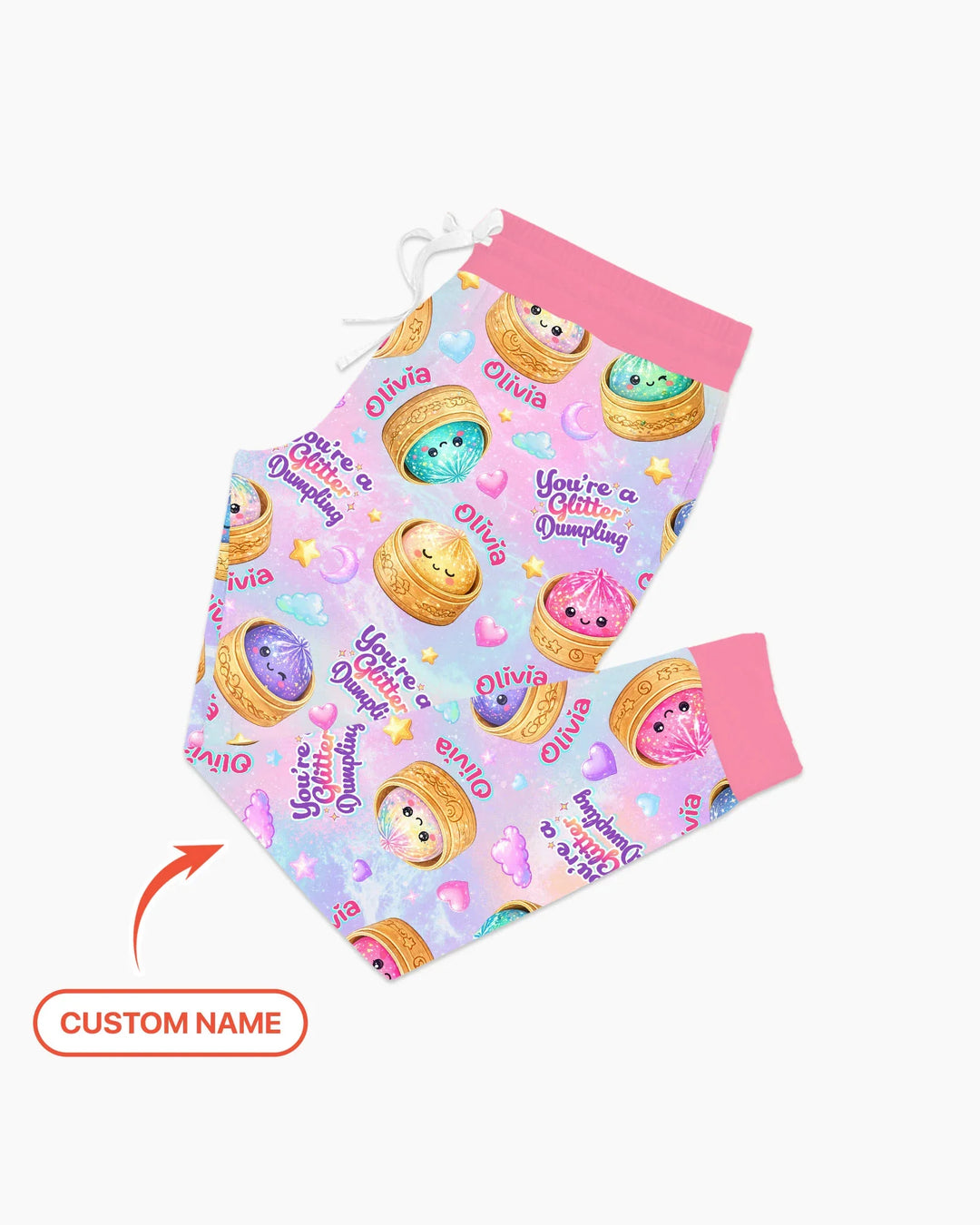 Custom Name You're A Glitter Dumpling Bamboo Women Pajama Set