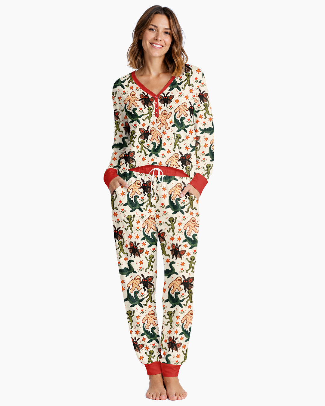 Dancing Cryptids Bamboo Women Pajama Set