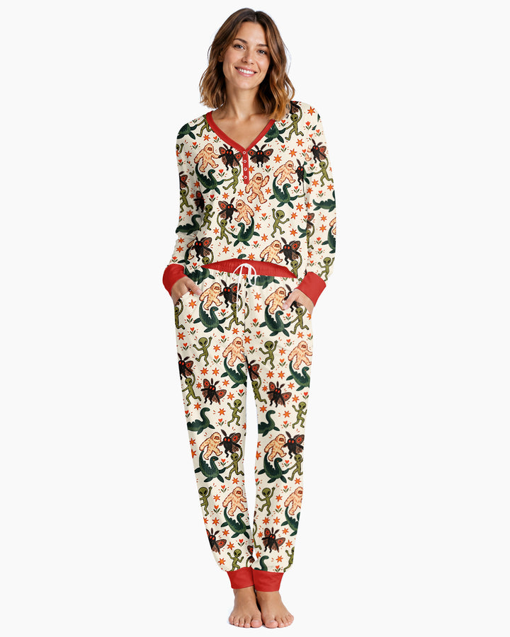 Dancing Cryptids Bamboo Women Pajama Set